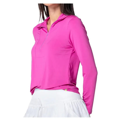 Women's Free Play Zip Long Sleeve Tennis Top Mulberry