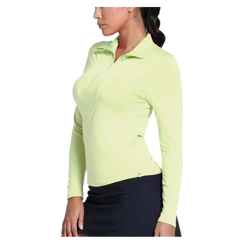 Women's LUV Free Play Zip Long Sleeve Tennis Top Lemon Frost-Apparel-Lucky In Love-CX034-718S25-1-Tennis Express