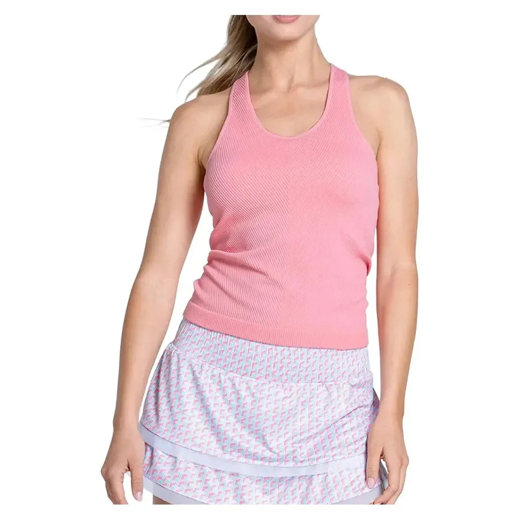 Women's Seamless Scoop Neck Tennis Tank with Bra-Apparel-Lucky In Love-CX076-U25-671-Tennis Express