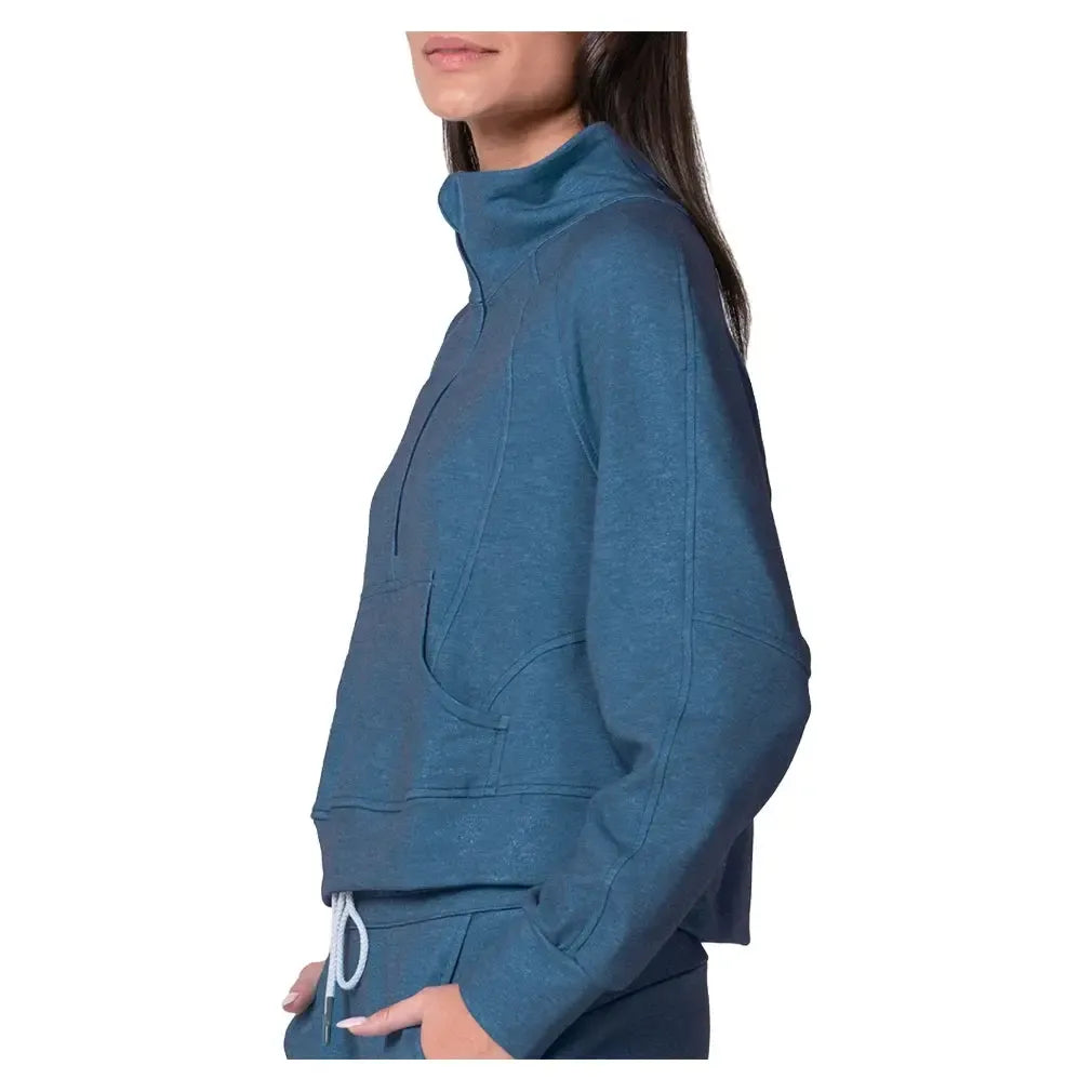 Women's 1/4 Zip Heather Long Sleeve Tennis Top