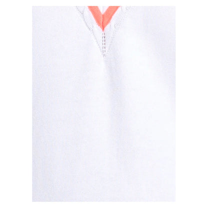 Women's Victory V-Neck Tennis Sweater White and Shocking Pink