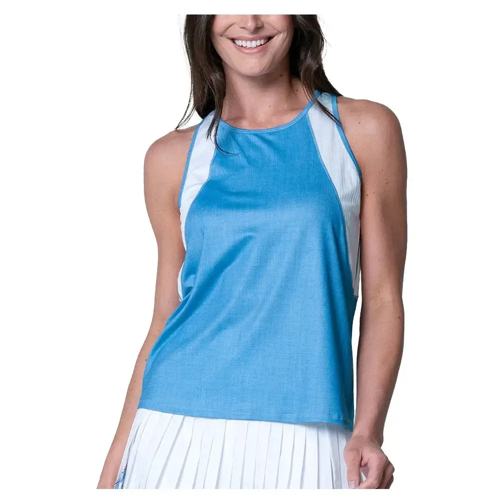 Women's Linen Play Tennis Tank Periwinkle-Apparel-Lucky In Love-CX116-99C432F25-3-Tennis Express