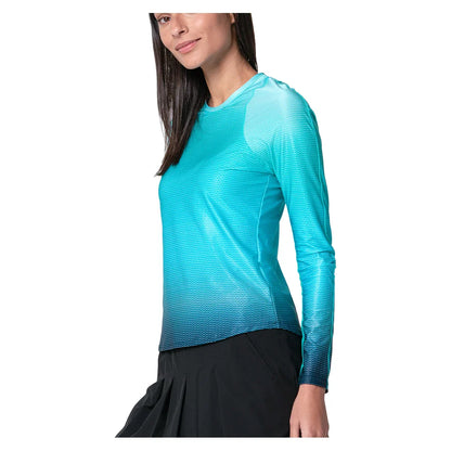 Women's In It To Win It Long Sleeve Tennis Top Aquamarine