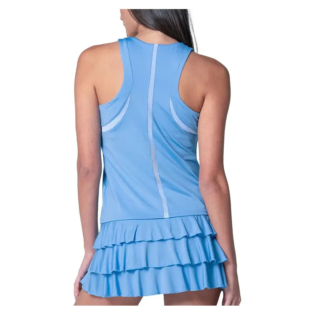 Women's High Neck Action Tennis Tank with Bra Periwinkle