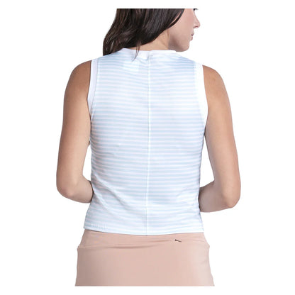 Women's Riviera Stripe Tennis Muscle Tank Wave