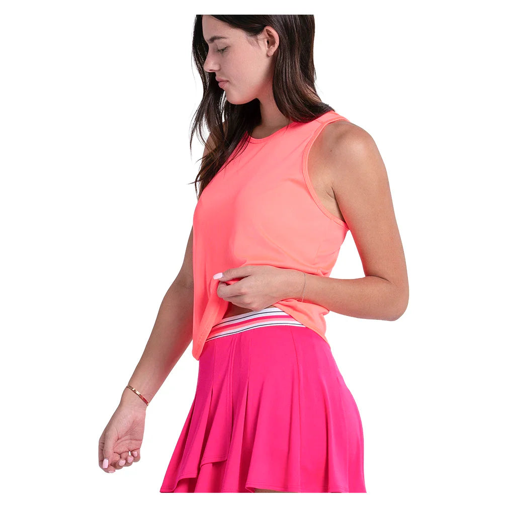 Women's Court Drip Tennis Tank Hot Lava