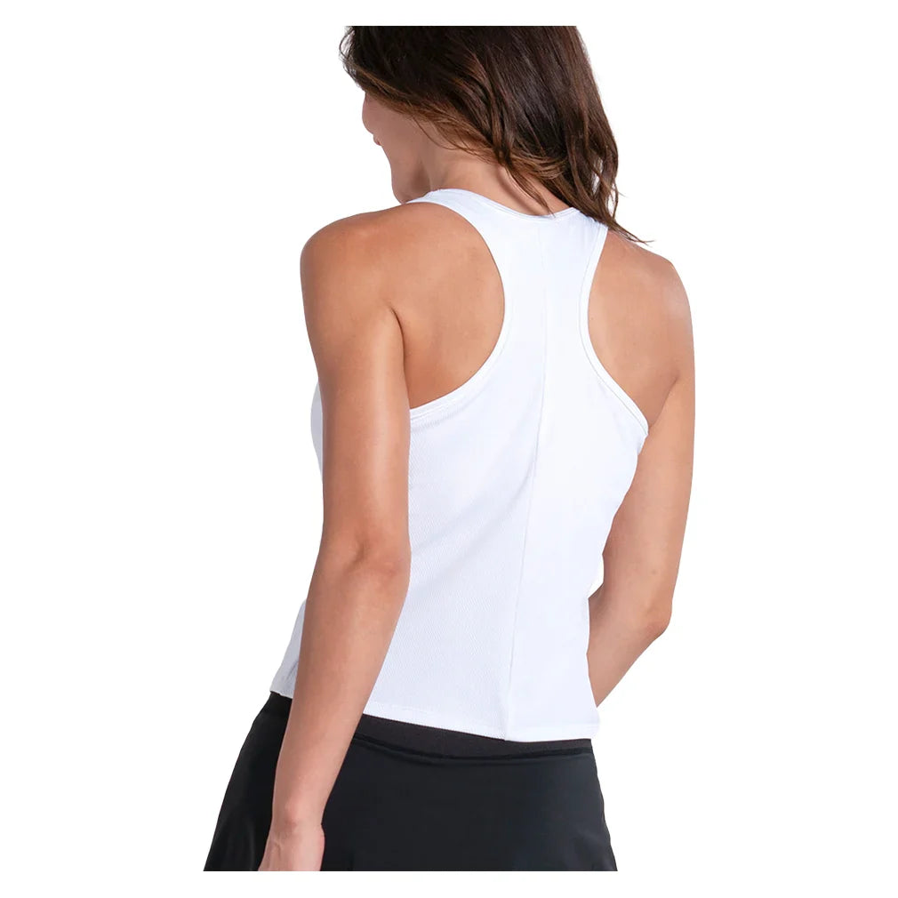 Women's Scoop Neck Rib Tennis Tank with Bra