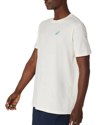 Camiseta Asics Court Graphic Cream Logo Azul 2025