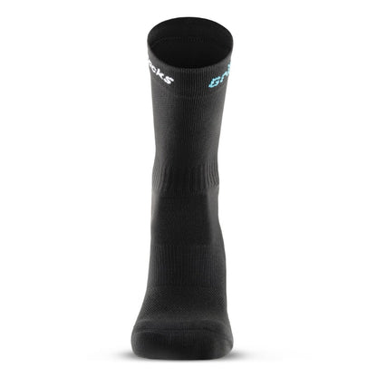 Athletic Socks With Grips - Crew Height - Black