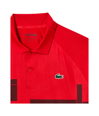 Polo Lacoste Djokovic Rojo/Negro 2025