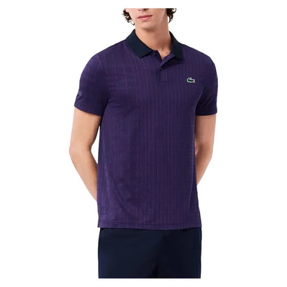 Men's Danill Medvedev Tennis Polo Navy Blue and Cossak Purple-Apparel-Lacoste-DH4762-7IJF25-Tennis Express