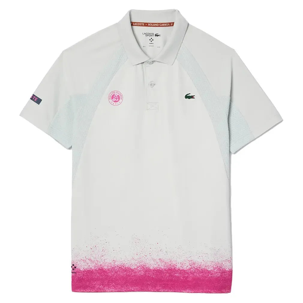 Men's Roland Garros Medvedev On Court Mesh Tennis Polo Pale Green and Malva-Apparel-Lacoste-DH8729-HIRS25-1-5-[Sku]-Tennis Express