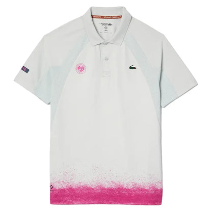 Men's Roland Garros Medvedev On Court Mesh Tennis Polo Pale Green and Malva-Apparel-Lacoste-DH8729-HIRS25-1-5-[Sku]-Tennis Express
