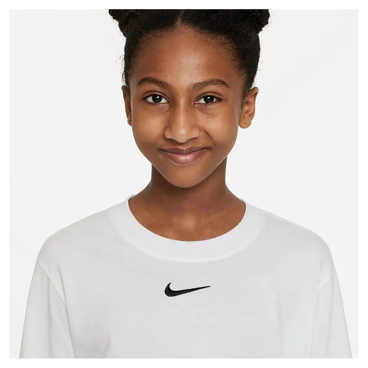Girls' Sportswear Essential Long-Sleeve T-Shirt White and Black