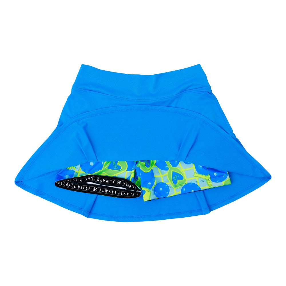 Picckleball Bella Drop Pleat Skort Electric Blue with Net Worth