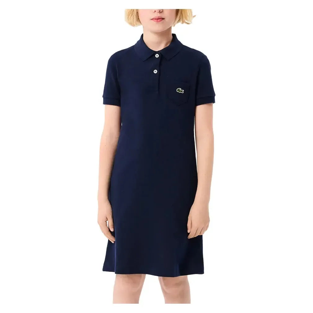 Girls' Polo Style Cotton Tennis Dress-Apparel-Lacoste-EJ2816-S25_166-2-Tennis Express