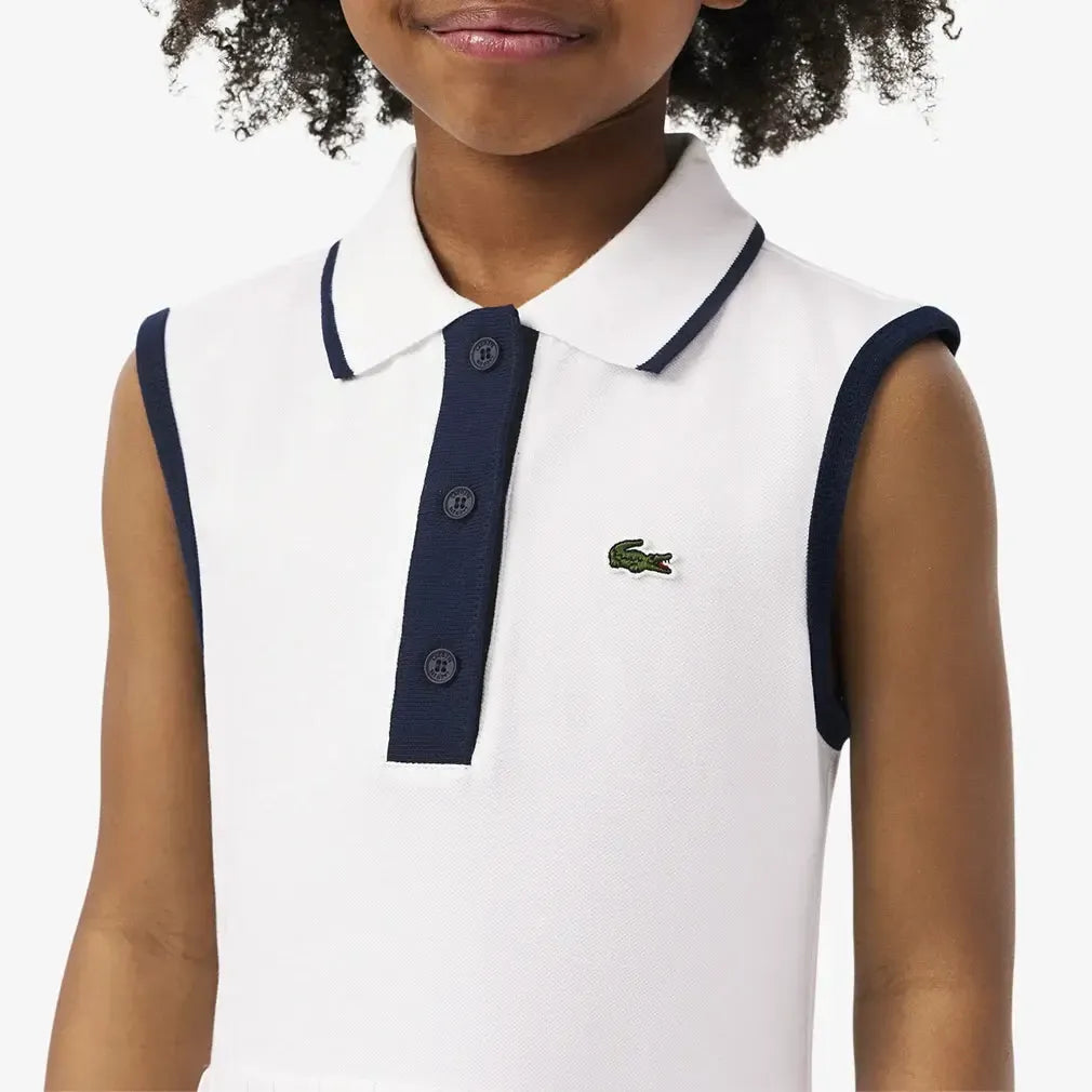 Girls' MIni-Pique Tennis Dress Blanc