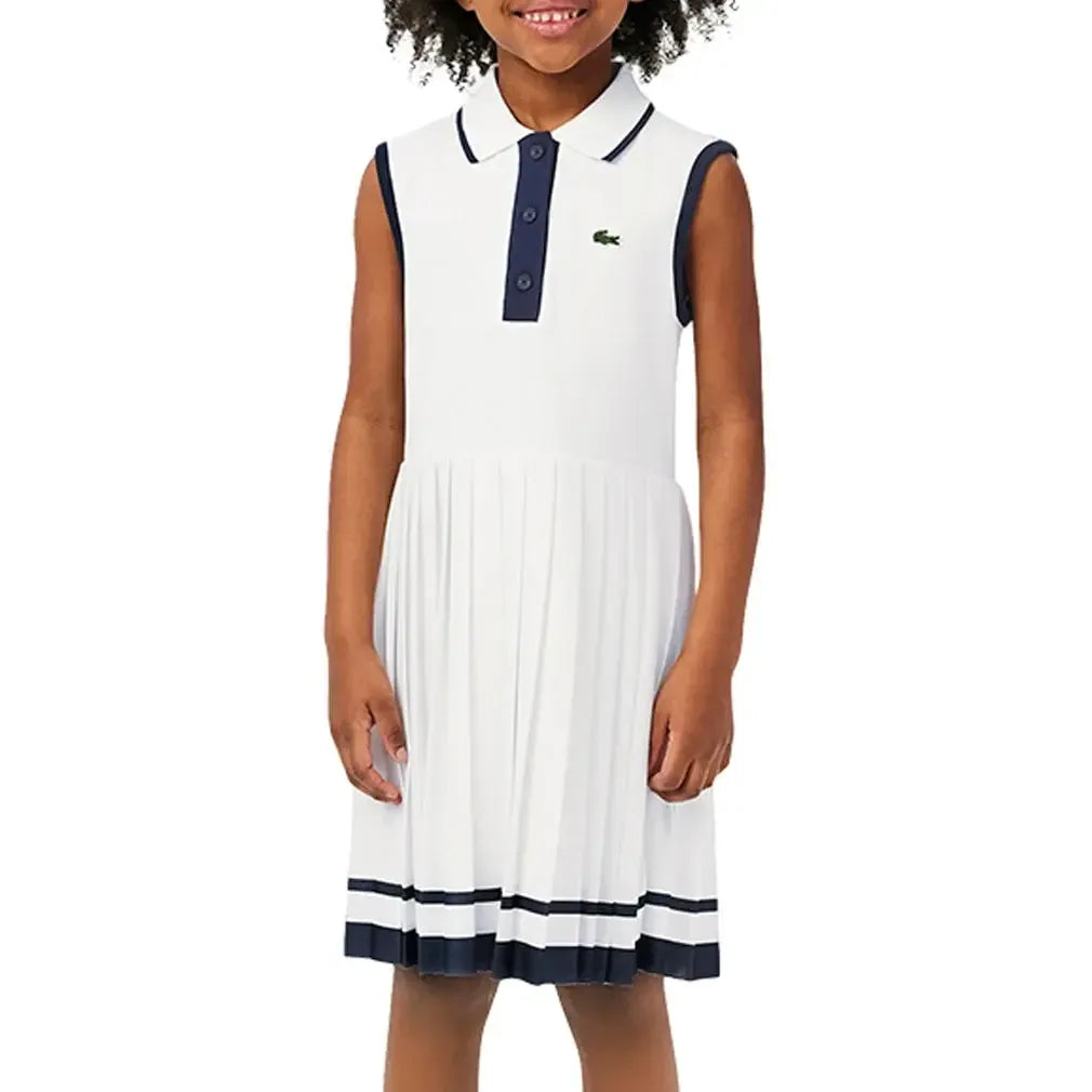 Girls' MIni-Pique Tennis Dress Blanc-Apparel-Lacoste-EJ8410-001S25_f0bcc70e-d366-4d67-a583-2c584a55cb12-Tennis Express