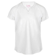 Girls' Notched Collar Tennis Top White-Apparel-Little Miss Tennis-FB160-B20-Tennis Express