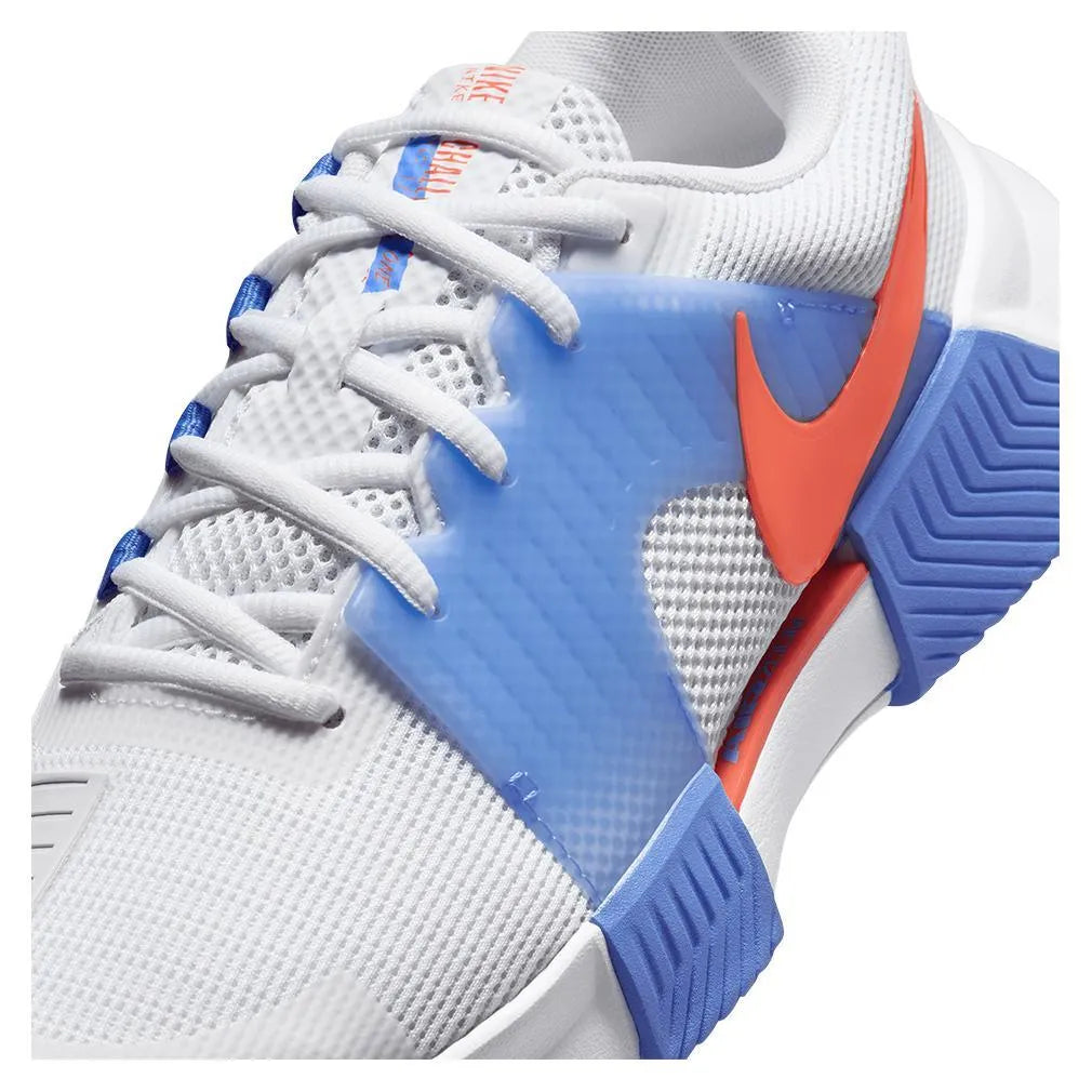 Women's Zoom GP Challenge 1 Tennis Shoes White and Lt Wild Mango