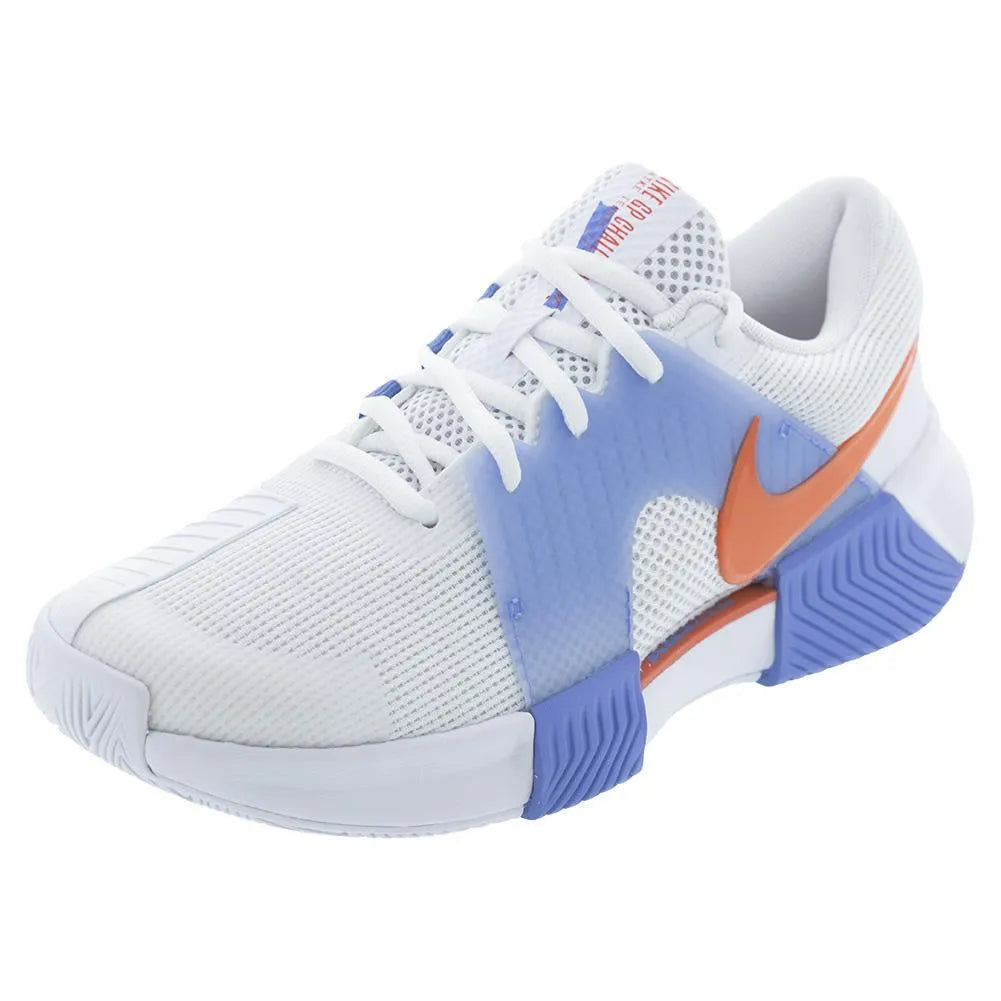 Women's Zoom GP Challenge 1 Tennis Shoes White and Lt Wild Mango