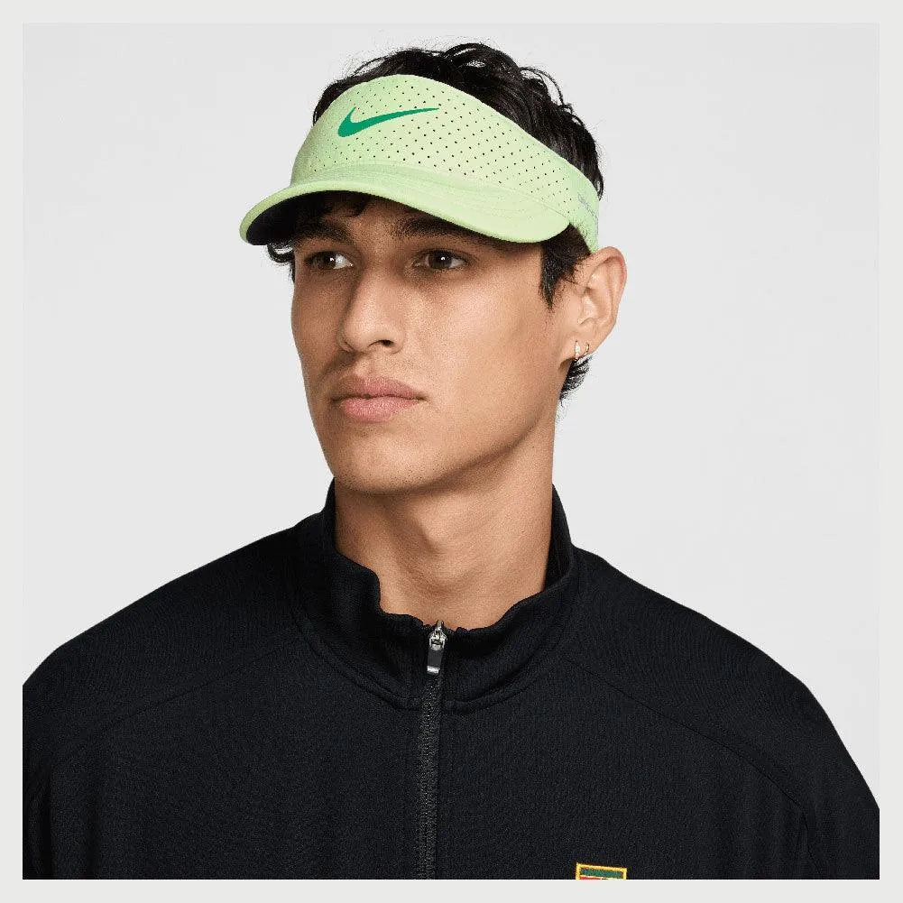 Men's Dri-Fit Advance Ace Tennis Visor Barely Volt and Stadium Green