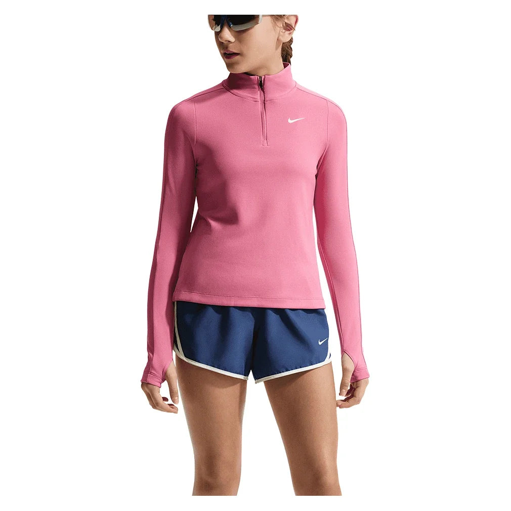 Girls' Dri-FIT Long Sleeve Half-Zip Training Top-Apparel-Nike-FD2853-641-Tennis Express