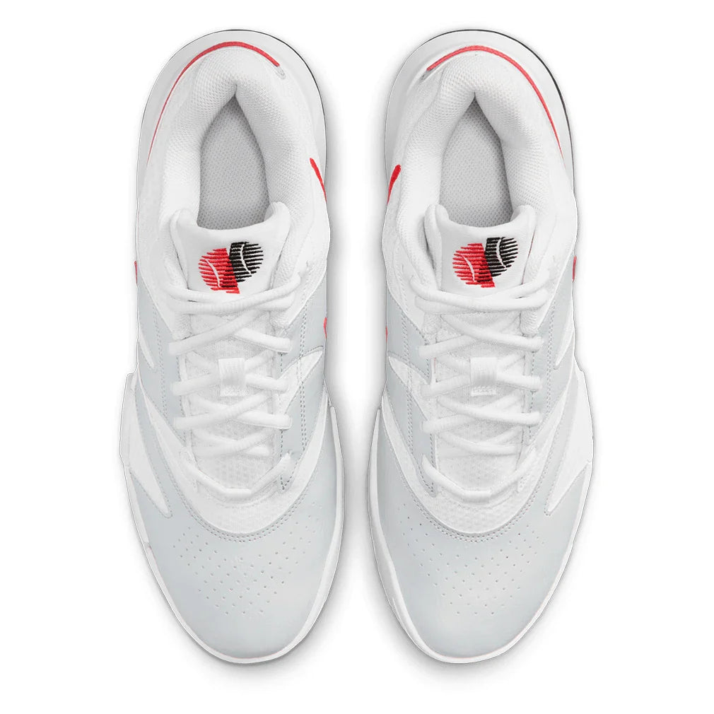 Men's Court Lite 4 Tennis Shoes White and Lt Crimson