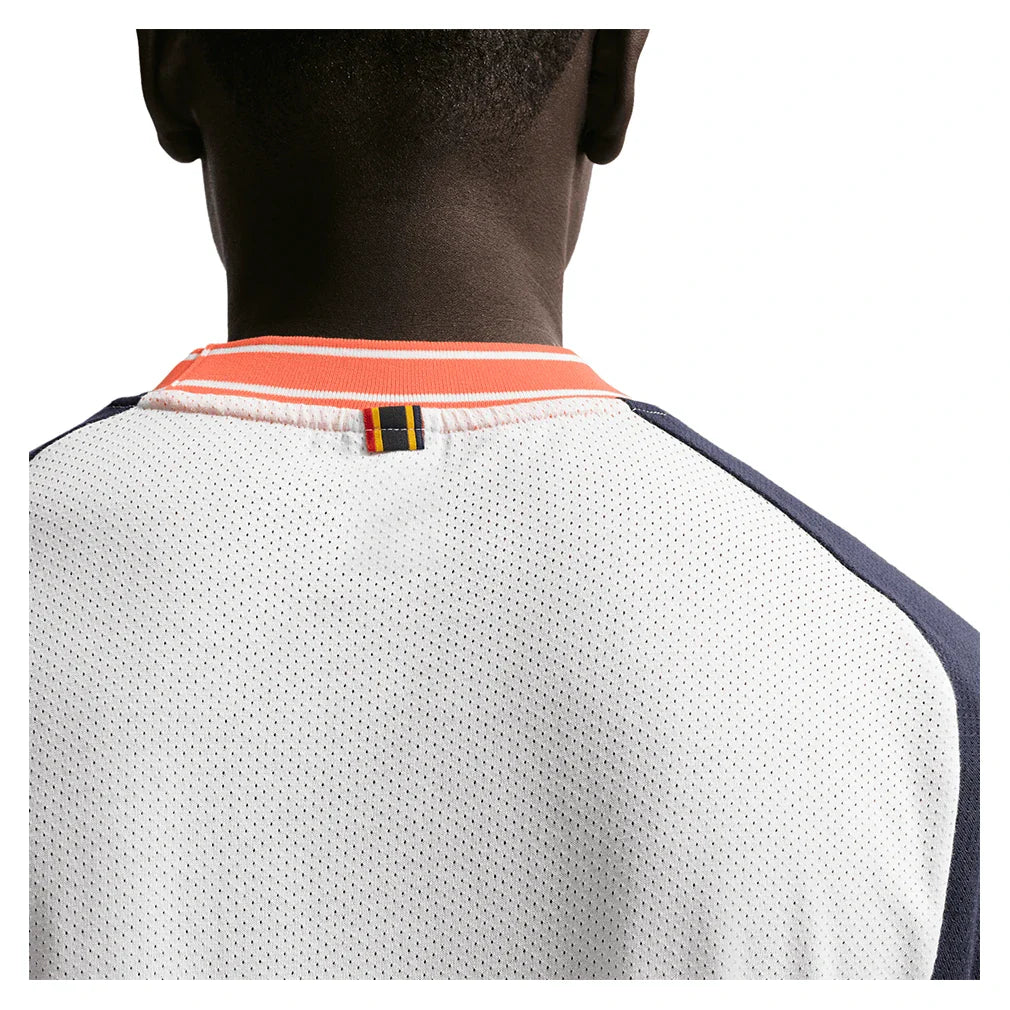 Men's Court Heritage Short Sleeve Tennis Top Sail and Dark Obsidian
