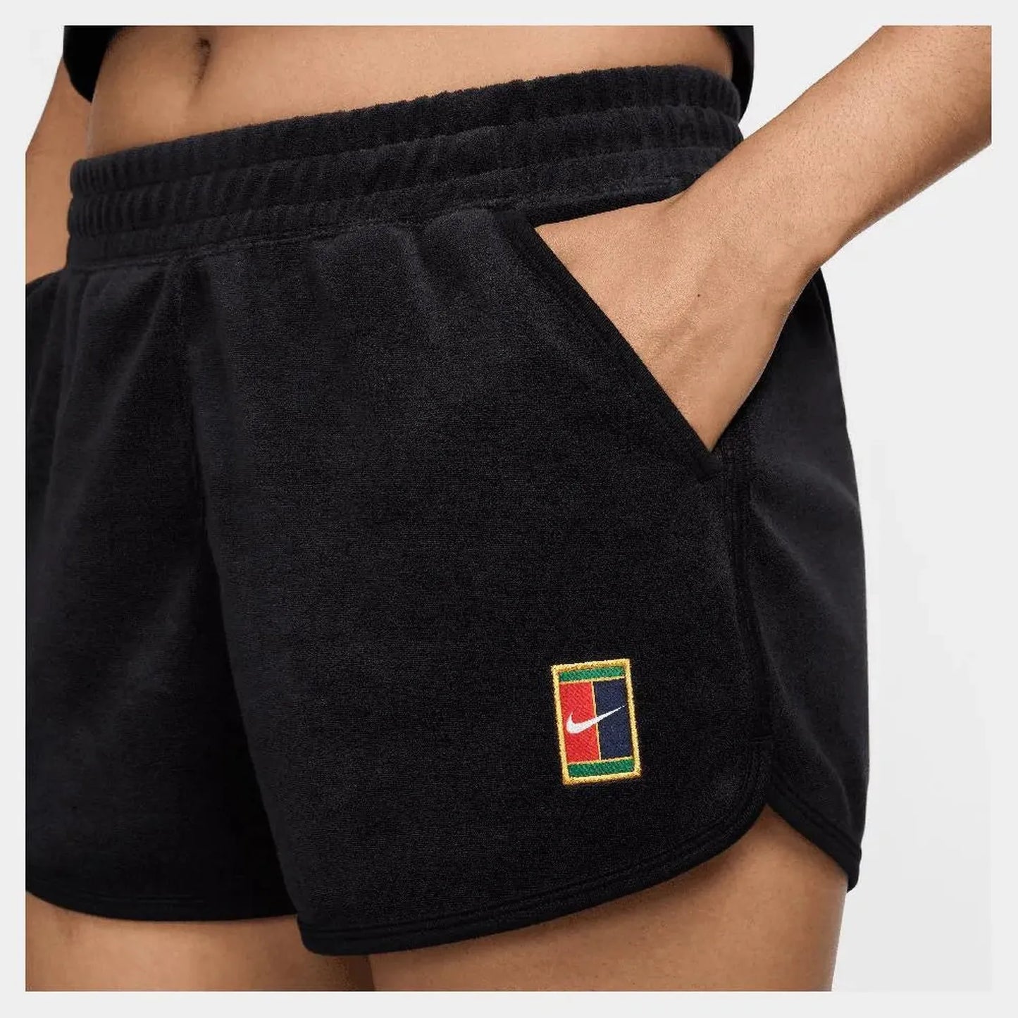 Womens Heritage Mid-Rise Tennis Shorts Black