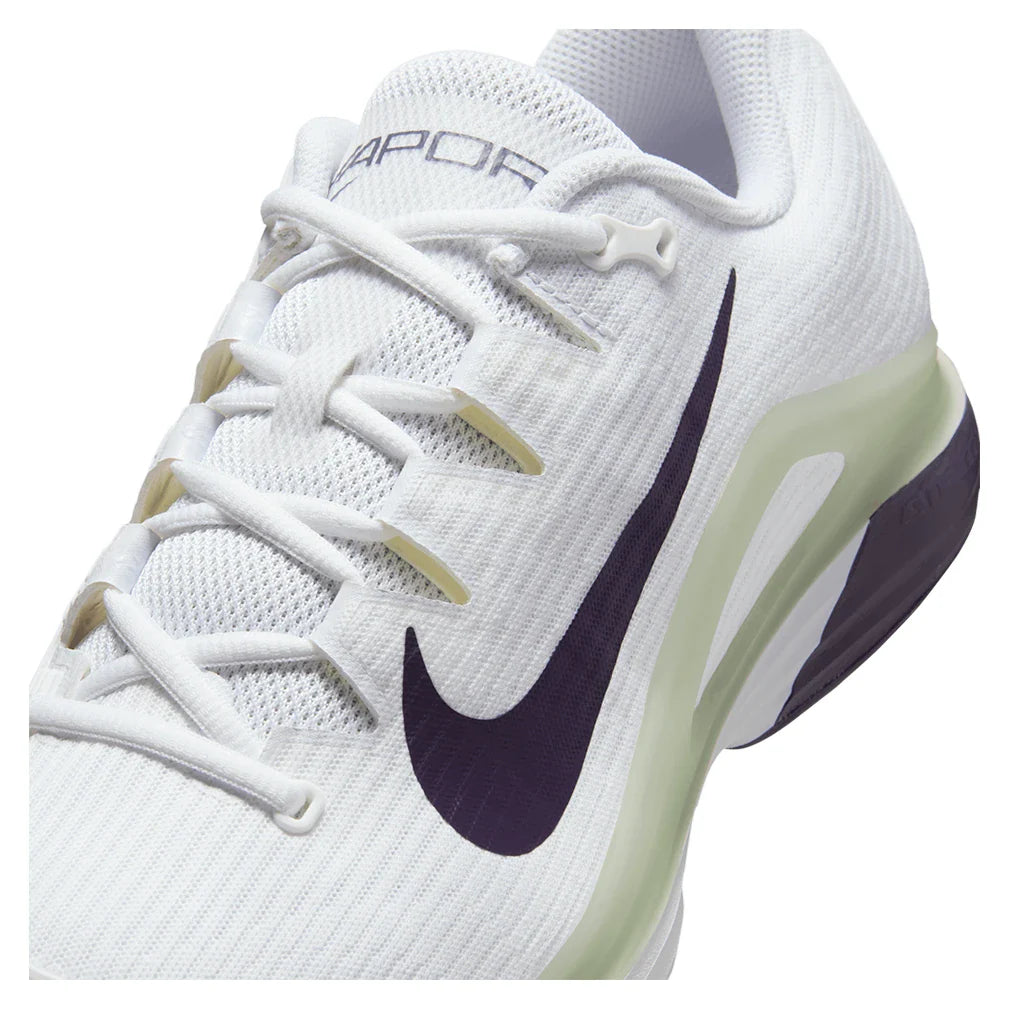 Men's Zoom Vapor 12 Tennis Shoes White and Dark Raisin