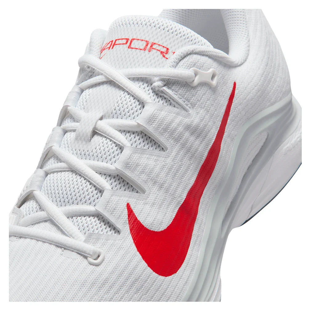Men's Zoom Vapor 12 Tennis Shoes White and Lt Crimson