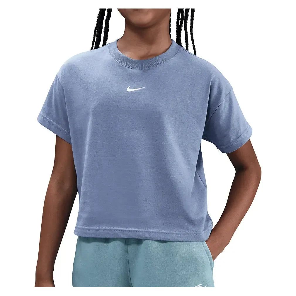Girls' Sportswear Essential T-Shirt-Apparel-Nike-FZ5559-499-Tennis Express