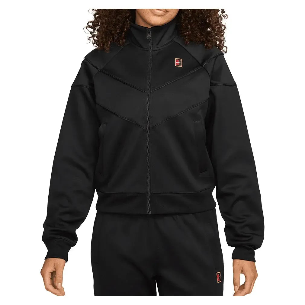 Women's Court Dri-FIT Heritage Windrunner Poly Knit Jacket Black-Apparel-Nike-FZ6507-010U25-Tennis Express