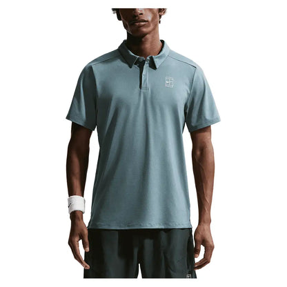 Men's Court Dri-FIT Advantage Tennis Polo Mineral Slate and White