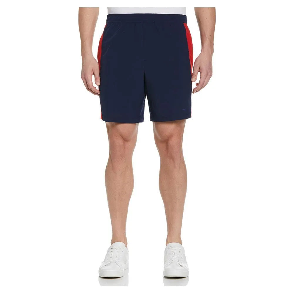 Men's Blocked Pull-On Tennis Short Peacoat-Apparel-Grand Slam-G1BSD003-424U23-Tennis Express