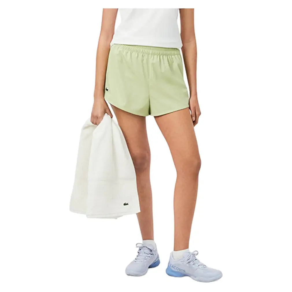 Women's Players Tennis Shorts Birch and Lamb's Lettuce