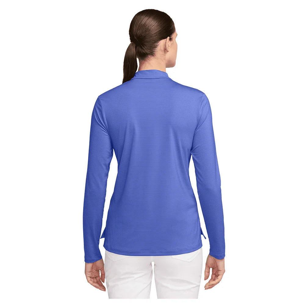 Women's Dri-FIT UV Victory Half Zip Tennis Top Sapphire and White