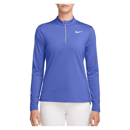 Women's Dri-FIT UV Victory Half Zip Tennis Top Sapphire and White-Apparel-Nike-HF6586-570S26-705566Tennis Express