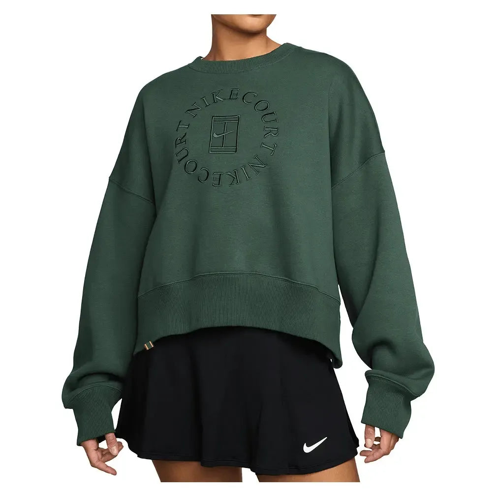 Women's Court Heritage Phoenix Fleece Oversized Long Sleeve Tennis Crew-Apparel-Nike-HJ8988-323_1-Tennis Express