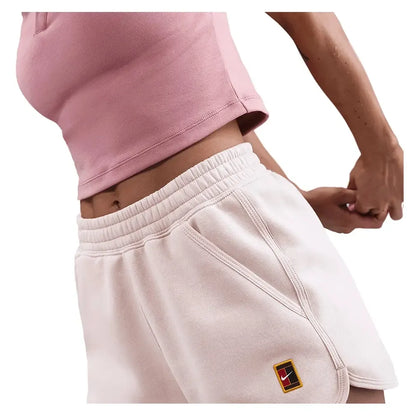 Women's Court Heritage Mid-Rise Fleece Tennis Shorts Silt Red