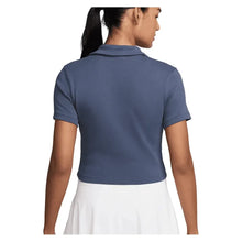 Women's Court Heritage Short-Sleeve Cropped Tennis Polo Diffused Blue