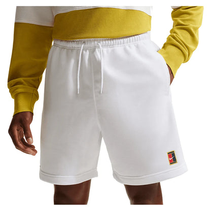 Men's Court Dri-FIT Heritage Fleece 6 Inch Tennis Short White-Apparel-Nike-HM6768-100-3-704821Tennis Express