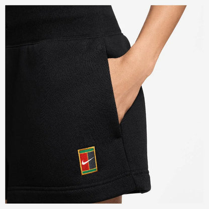Women's Court High-Waisted Heritage Phoenix Fleece Tennis Shorts Black