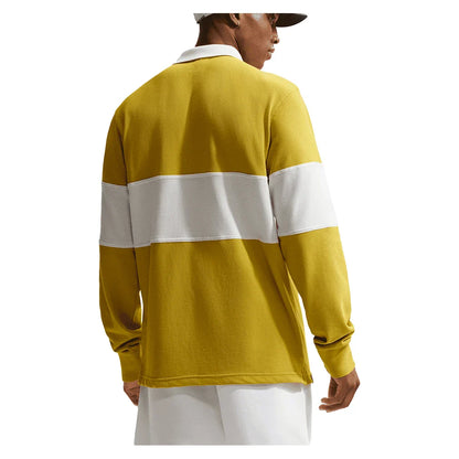 Men's Court Heritage Long Sleeve Tennis Polo Saffron Quartz and Sail