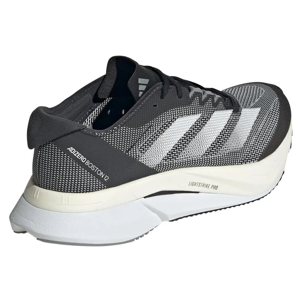 Women's Adizero Boston 12 Running Shoes Core Black and White