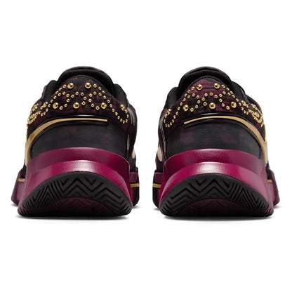 Women's Naomi Osaka Zoom GP Challenge 1 Tennis Shoes Bordeaux and Metallic Gold