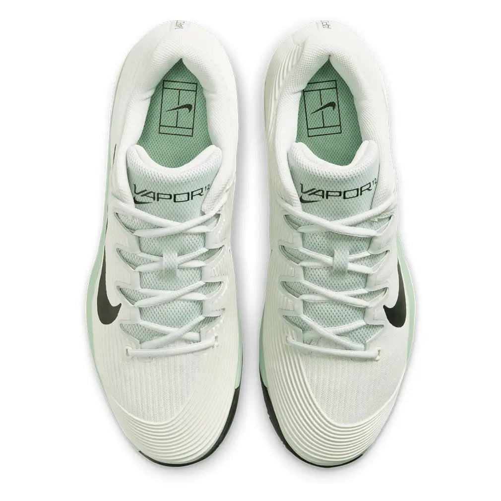 Men's Zoom Vapor 12 Clay Tennis Shoes Light Silver and Black