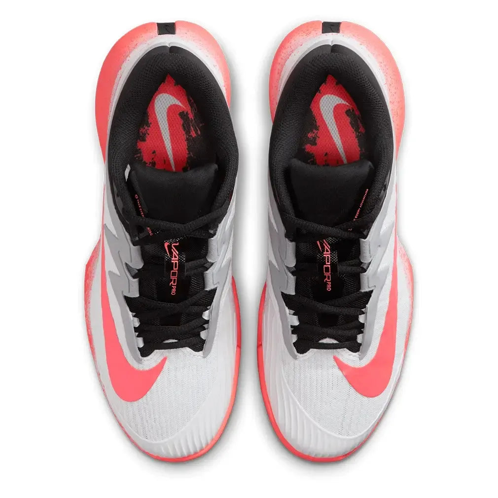 Women's Zoom Vapor Pro 3 Premium Tennis Shoes White and Hot Lava