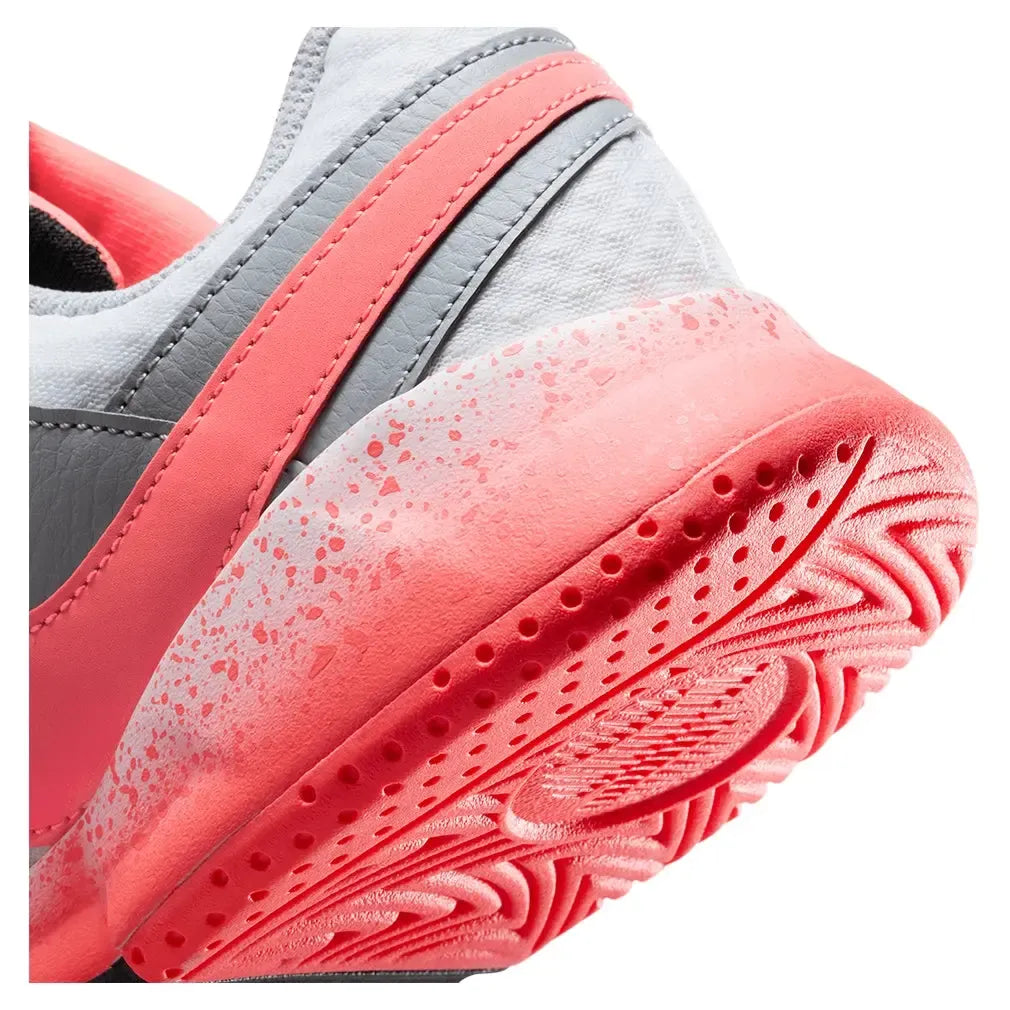 Women's Court Lite 4 Premium Tennis Shoes White and Hot Lava